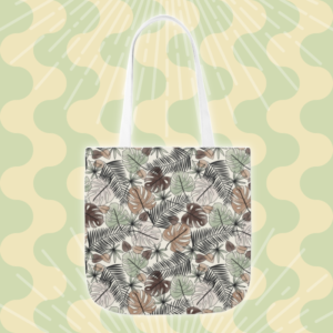 Monstera Neutrals Canvas Tote